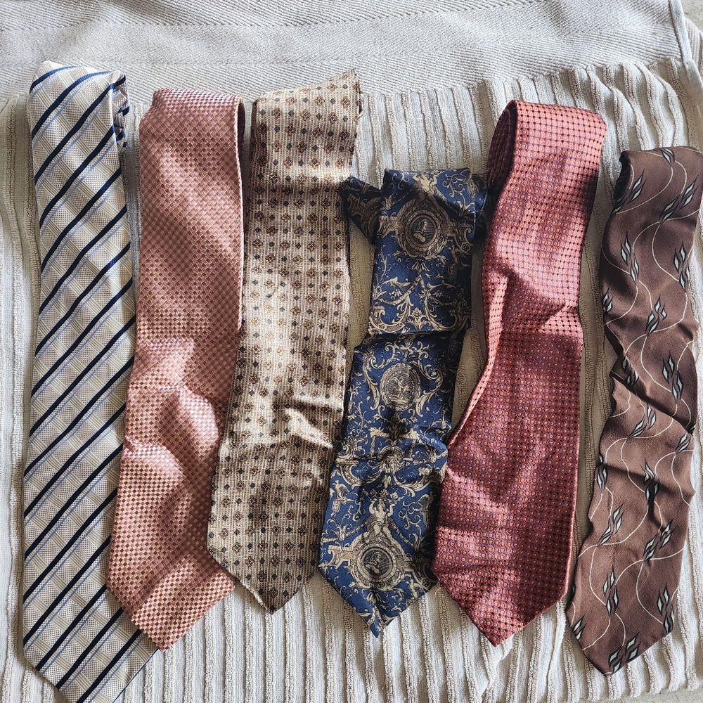 Lot of 6 Men's Ties - Giorgio Armani, Nautica & more